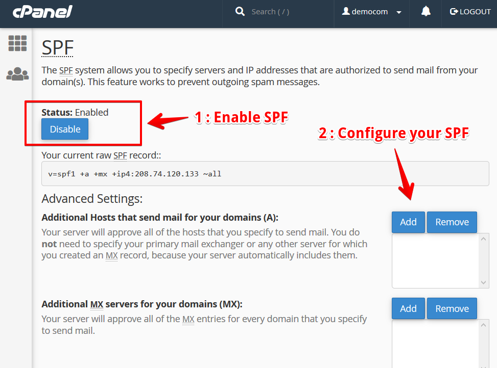 Configure your SPF on cPanel 76