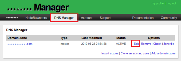 How to access Linode DNS zone editor