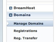Manage domains on DreamHost
